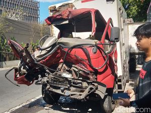 Ringsek Parah! Kondisi Truk Es Tabrakan Tewaskan Sopir di Jalan Jogja-Solo