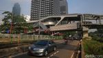Proyek Jembatan Penghubung LRT-KRL Dukuh Atas Terus Dikebut