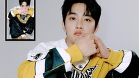D.O mengenakan jersey sweatshirt dari Dolce&Gabbana untuk teaser foto ini. Dirilis eksklusif dalam paduan warna dominan kuning dengan aksen putih-hitam, jersey sweatshirt ini dibanderol USD 1.015 atau sekitar Rp 15,2 jutaan. (Foto: dok. SM Entertainment)