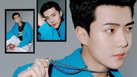 Sehun mengenakan outfit keluaran brand Amiri yang juga tak kalah mewah. Apparel yang dijual lewat situs resmi Amiri seharga puluhan juta Rupiah lho! (Foto: dok. SM Entertainment)