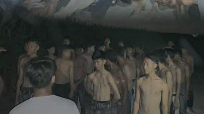 Latihan fisik geng motor di Deli Serdang. (Foto: Istimewa)
