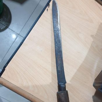 Parang yang digunakan penarik betor aniaya driver ojol. (Foto: Dok. Polsek Percut Sei Tuan)