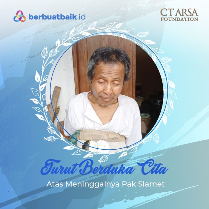 Tim berbuatbaik.id mengunjungi makam Kakek Slamet, lansia penderita anemia di Yogyakarta. Alm Kakek Slamet adalah salah satu penerima donasi sahabat baik.