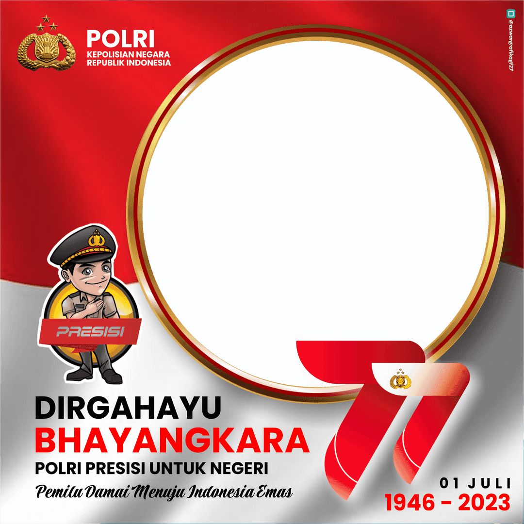 Twibbon HUT ke-77 Bhayangkara 2023