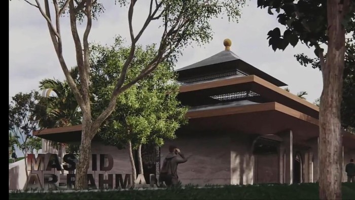 Desain Living Park dan Masjid di Area Rumoh Geudong Pidie Aceh (dok. Kemenko Polhukam)