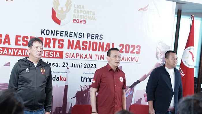 Konferensi pers peresmian Liga Esports Nasional 2023.