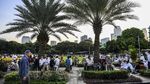 Foto Udara Salat Idul Adha Muhammadiyah di Masjid Agung Al Azhar Jakarta