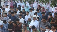 Pelaksanaan salat id yang digelar warga Muhammadiyah di Kota Bandung tersebar di 26 titik. (Foto: Wisma Putra/detikJabar)