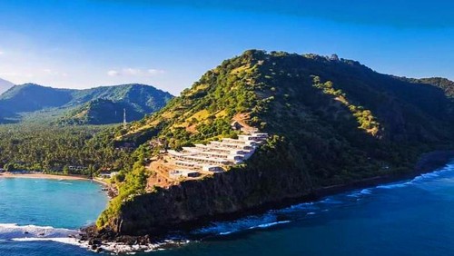 Lokasi vila yang ada di wilayah Desa Bugbug yang berada di dekat wilayah Candidasa yang progresnya sudah mencapai 30 persen saat ini.