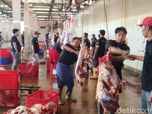 Mengintip Sibuknya Tukang Jagal RPH Surabaya Sembelih Hewan Kurban