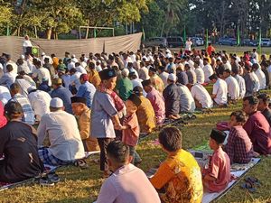 500 Jemaah Muhammadiyah Tabanan Salat Idul Adha di Lapangan Alit Saputra