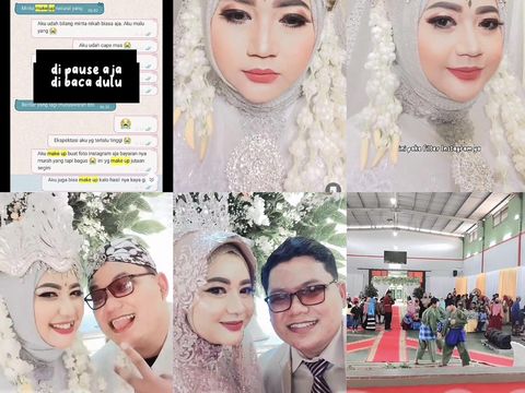 Wanita ini membagikan beberapa foto hasil makeup Rp 25 juta yang sudah ia bayar, ketika hari H pernikahan. Dia kecewa dengan hasil makeupnya yang tidak sesuai dengan ekspetasi.