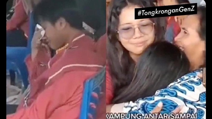 Momen haru warga antar kepulangan mahasiswa UGM di Maluku.