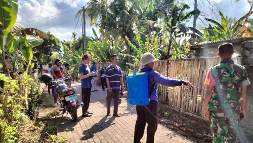Serangan ulat bulu yang mengganggu warga serta mengakibatkan gatal-gatal di Banjar Tegalbadeng, Desa Tegalbadeng Timur, Kecamatan Negara, Kabupaten Jembrana, Kamis (29/6/2023).