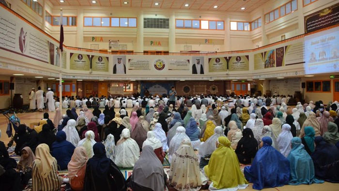 Suasana salat Idul Adha di Qatar.