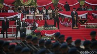 Jokowi bertindak menjadi inspektur upacara di Hari Bhayangkara ke-77 yang diperingati setiap 1 Juli. Sementara yang bertindak sebagai Komandan Upacara Hari Bhayangkara ke-77 ini ialah Kombes Viktor D Mackbon.