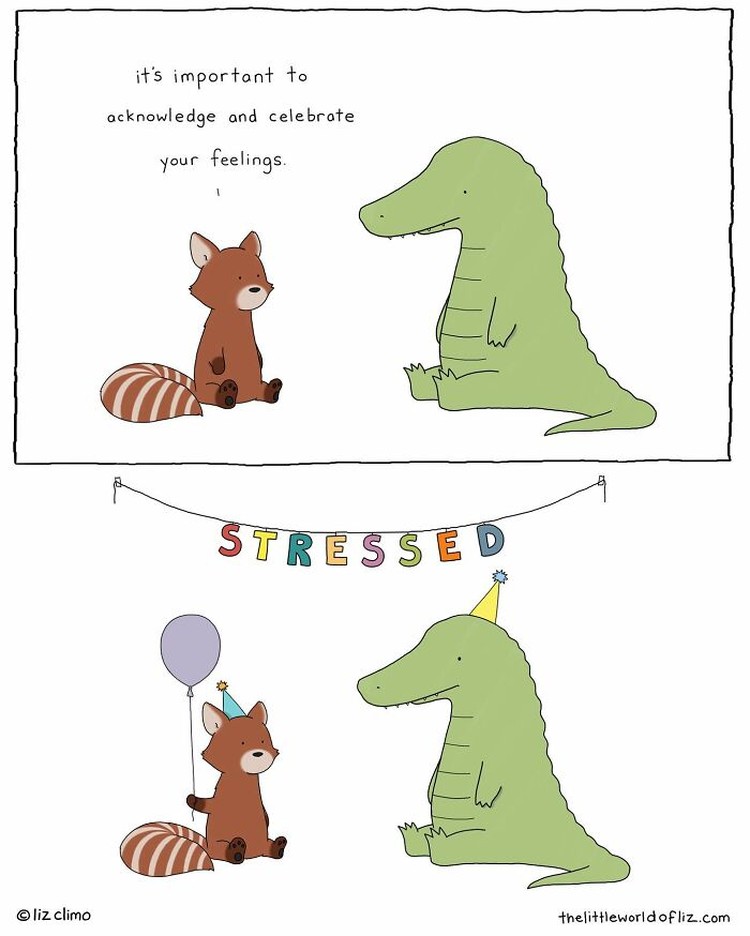 Seorang kartunis asal Amerika, Liz Climo, membuat ilustrasi binatang yang menggemaskan. Ia membuat komik, dengan membayangkan bagaimana para hewan berinteraksi sehari-harinya.