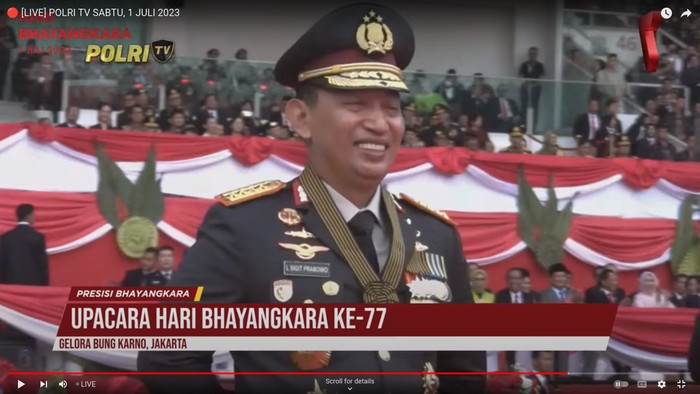 Kapolri Jenderal Listyo Sigit Prabowo di Upacara Bhayangkara