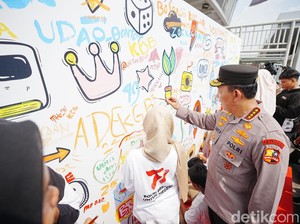 Hari Bhayangkara Ke-77, Kapolri Ikut Melukis Bareng Anak-anak di GBK
