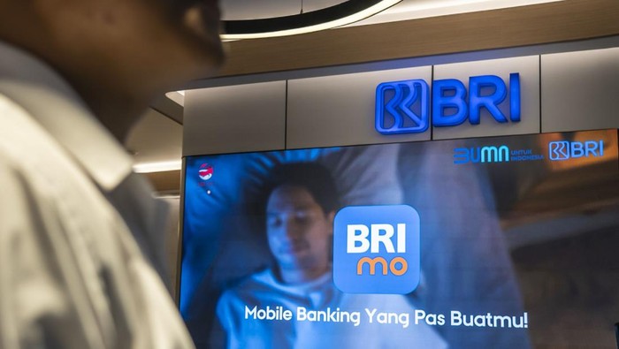 Ilustrasi logo BRI dan BRImo
