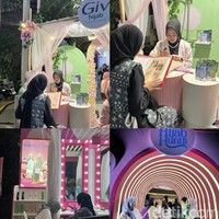 Selama audisi Emeron Hijab Hunt 2023 di Bandung, kamu bisa mencoba berbagai perawatan rambut, kulit dan masih banyak lagi di booth yang ada di sekitar panggung. Dan bisa foto OOTD dengan spot yang Instagrambale. Foto: Gresnia/Wolipop.