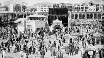 Masjidil Haram dan Kabah tahun 1922. Foto: via Huffpost