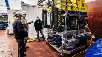 Odysseus yang diperbarui teknologinya, mencakup bingkai aluminium yang dilas yang dapat mengangkat lebih dari 4.000 lb (1.800 kg) di baki muatannya. Foto: Pelagic Research Services