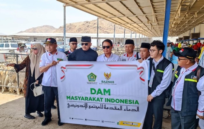 Penyembelihan hewan Dam jemaah haji Indonesia oleh Baznas & Kemenag
