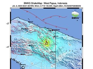 Gempa Terkini M 4,4 Guncang Keerom Papua, Berpusat di Darat