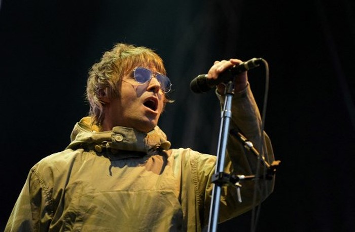 Liam Gallagher performes during a concert at the South of the Sun festival in Soendermarken in Copenhagen, on June 10,2022. (Photo by Emil Helms / Ritzau Scanpix / AFP) / Denmark OUT