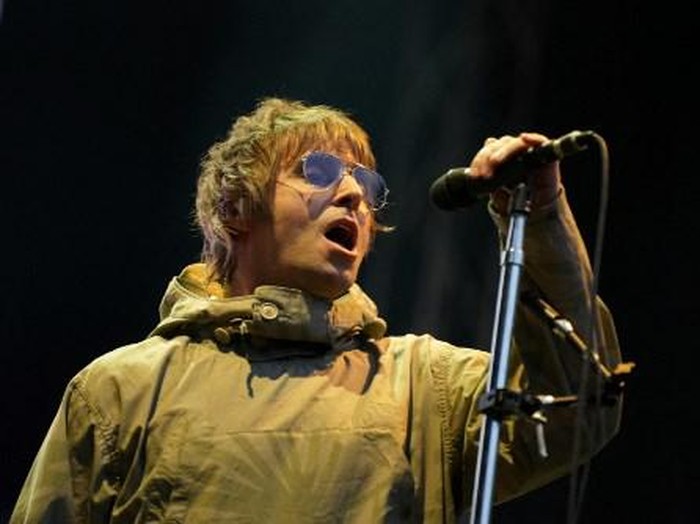 Liam Gallagher performes during a concert at the South of the Sun festival in Soendermarken in Copenhagen, on June 10,2022. (Photo by Emil Helms / Ritzau Scanpix / AFP) / Denmark OUT