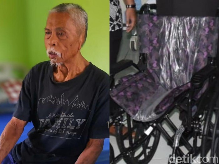 penghuni panti jompo di bondowoso dapat kursi roda