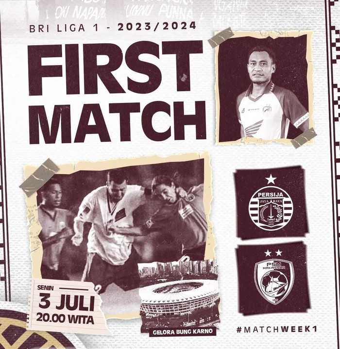 Persija Vs PSM di laga perdana Liga 1 2023/2024.