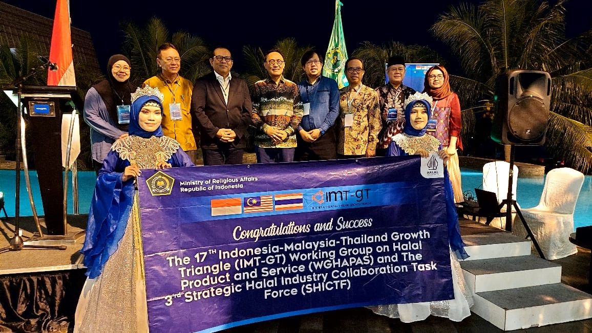 Pertemuan The 17th Indonesia-Malaysia-Thailand Growth Triangle (IMT-GT) 2023 Working Group on Halal Product and Services (WGHAPAS) dan The 3rd Strategic Halal Industry Collaboration Task Force (SHICTF) dibuka pada Minggu (2/7).