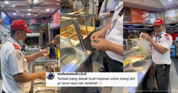 Cuma Mampu Beli Nasi dan Kuah, Satpam Ini Ditraktir Orang Baik