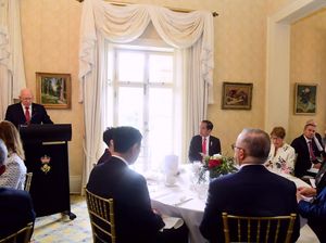Momen Hangat Jokowi Makan Siang dengan PM dan Gubernur Jenderal Australia