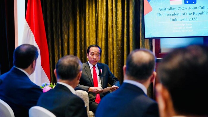 Jokowi melakukan pertemuan dengan pimpinan perusahaan di Australia