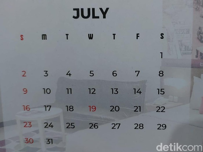 Kalender Juli 2023.