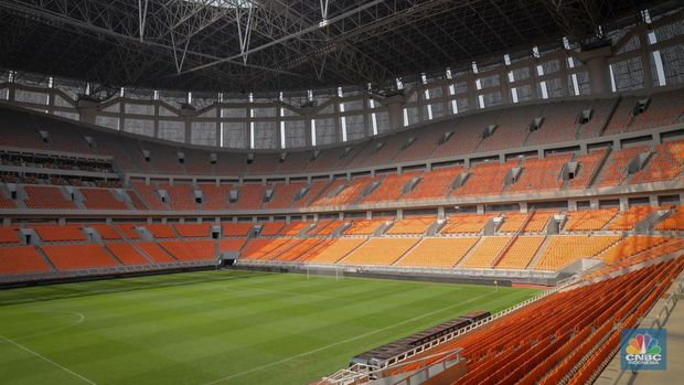 Suasana Jakarta Internasional Stadium (JIS) Selasa (4/7/2023). Jakarta International Stadium (JIS) di Ancol, Jakarta Utara akan direnovasi pemerintah. JIS disebut masuk dalam daftar stadion sepak bola yang akan menjadi tempat pertandingan Piala Dunia U-17 pada 10 November sampai dengan 2 Desember 2023. (CNBC Indonesia/Faisal Rahman)