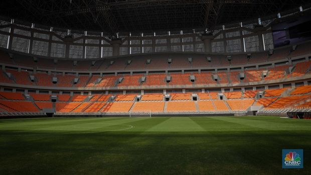 Suasana Jakarta Internasional Stadium (JIS) Selasa (4/7/2023). Jakarta International Stadium (JIS) di Ancol, Jakarta Utara akan direnovasi pemerintah. JIS disebut masuk dalam daftar stadion sepak bola yang akan menjadi tempat pertandingan Piala Dunia U-17 pada 10 November sampai dengan 2 Desember 2023. (CNBC Indonesia/Faisal Rahman)
