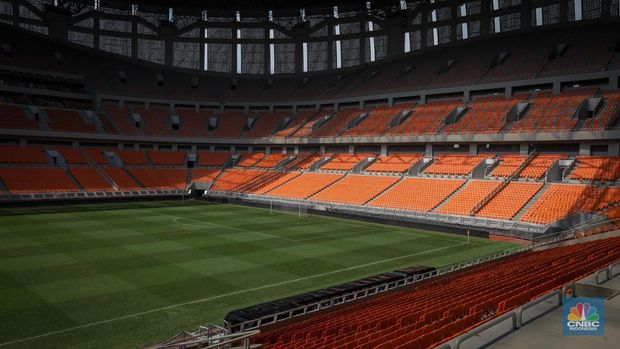 Suasana Jakarta Internasional Stadium (JIS) Selasa (4/7/2023). Jakarta International Stadium (JIS) di Ancol, Jakarta Utara akan direnovasi pemerintah. JIS disebut masuk dalam daftar stadion sepak bola yang akan menjadi tempat pertandingan Piala Dunia U-17 pada 10 November sampai dengan 2 Desember 2023. (CNBC Indonesia/Faisal Rahman)