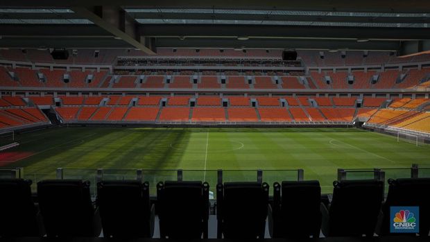 Suasana Jakarta Internasional Stadium (JIS) Selasa (4/7/2023). Jakarta International Stadium (JIS) di Ancol, Jakarta Utara akan direnovasi pemerintah. JIS disebut masuk dalam daftar stadion sepak bola yang akan menjadi tempat pertandingan Piala Dunia U-17 pada 10 November sampai dengan 2 Desember 2023. (վ/Faisal Rahman)