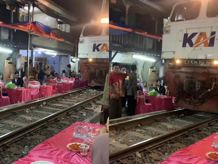 Acara pernikahan di rel kereta api mendadak viral di TikTok.
