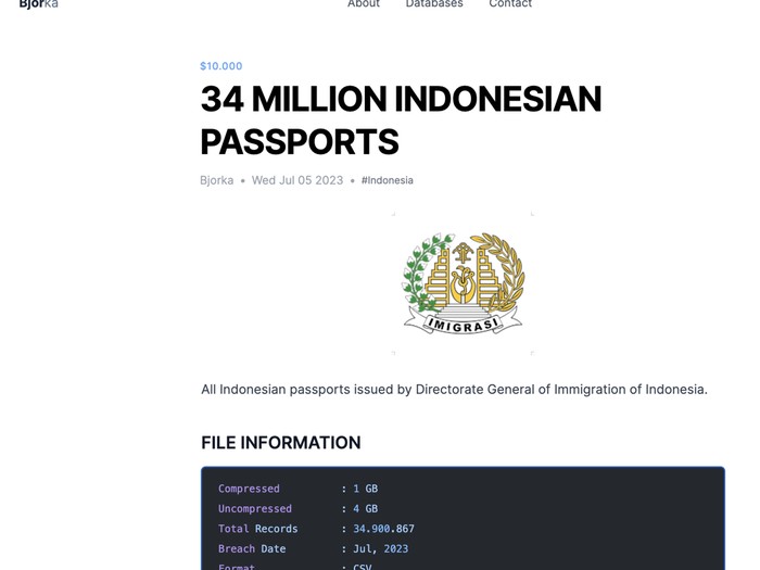 Data paspor bocor