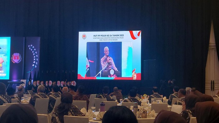 Ganjar Pranowo di acara HUT Purnawirawan Polri (Rumondang-detikcom)