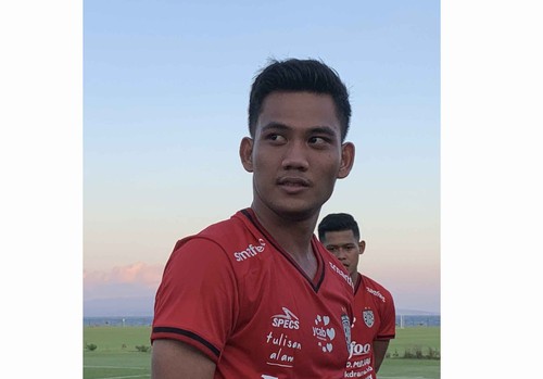 Gelandang Bali United Tegar Infantrie. (Siti Mu’amalah)