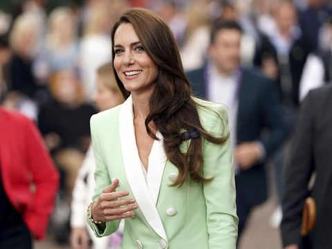 Britain's Kate, Princess of Wales, arrives at the grounds of Wimbledon on day two of the Wimbledon tennis championships in London, Tuesday, July 4, 2023. (Adam Davy/PA via AP)