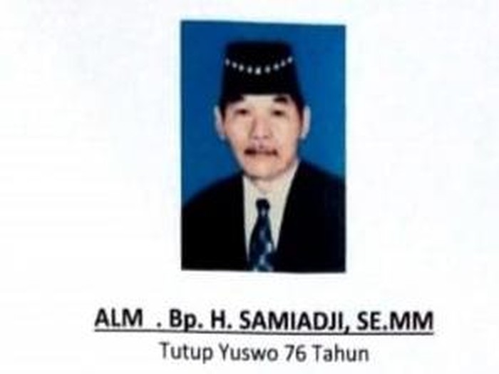 Mantan Wakil Bupati Klaten Samiadji meninggal dunia, Selasa (4/7/2023) malam.