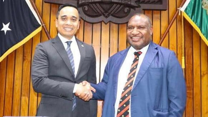 Pimpinan BKSAP, Putu Rudana bersama perdana menteri Papua Nugini, James Marape saat berkunjung ke Papua Nugini Pertengahan Juni lalu