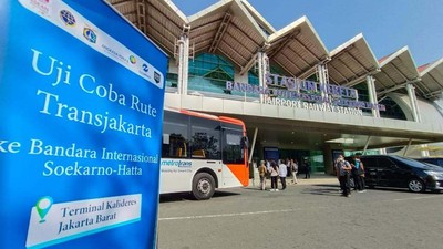 Potret Uji Coba Gratis TransJakarta Kalideres-Bandara Soetta